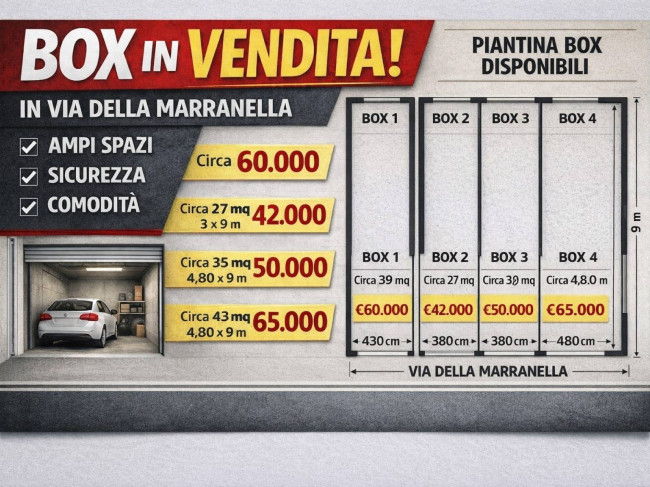 Box o garage in vendita a Roma